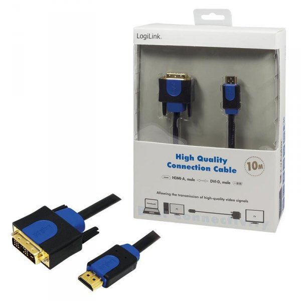 Kabel adapter LogiLink CHB3110 HDMI &gt; DVI, 10m