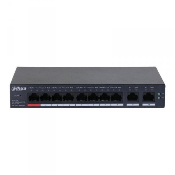 Switch zarządzalny Dahua CS4010-8ET-110 8x10/100 Mbps 2x1GbE Uplink PoE