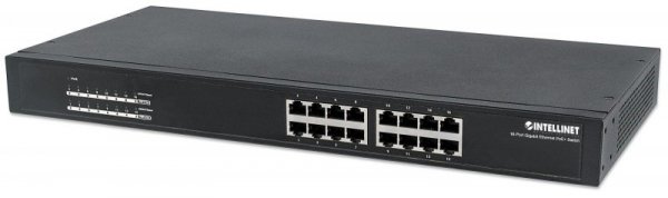 Switch niezarządzalny Intellinet 16x 10/100/1000 Mbps PoE+ 220W Rack 19&quot;
