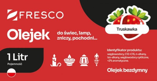 Paliwo olej do lamp, pochodni i świec 1,0L TRUSKAWKA