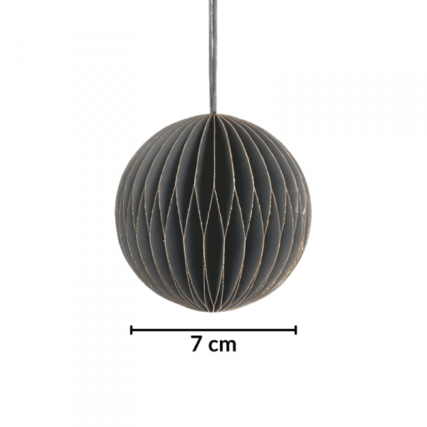 Zestaw 4 bombek papierowych składanych 7cm – elegancka szarość