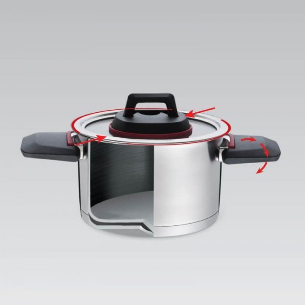 Garnek ze skład.uszami+pokrywka MR-3530-18  2,3L