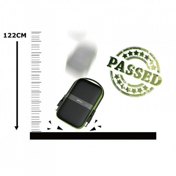 Dysk zewnętrzny HDD Silicon Power Armor A60 (2TB; 2.5&quot;; USB 3.2; 5400 obr/min; Green-Black; SP020TBPHDA60S3K)