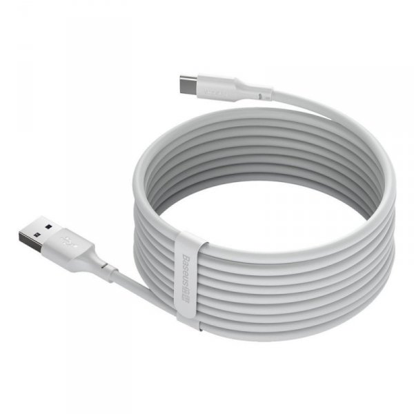 BASEUS KABEL USB/USB-C SIMPLE WISDOM, 40W, 5A, 1.5M BIAŁY