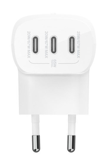 Ładowarka Belkin BoostCharge 3 Port USB-C PD 3.1 PPS Wall Charger 67W White