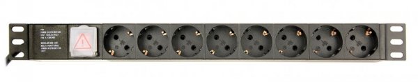 GEMBIRD LISTWA ZASILAJĄCA RACK 19&quot; PDU EG-PDU-014-C14 1U, 10A, 8X SCHUKO, WTYK C14, KABEL 3M