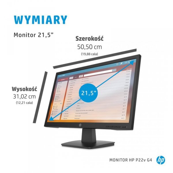 Monitor HP P22v G4 21,5&quot;FHD 5ms 250nits 60Hz HDMI