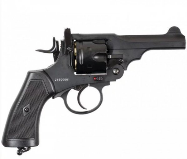 Rewolwer WEBLEY MKVI .455 Police kal.4,5 mm Diabolo łuski 6-strzał. lufa 4&quot; CO2 Black Ekp do17J