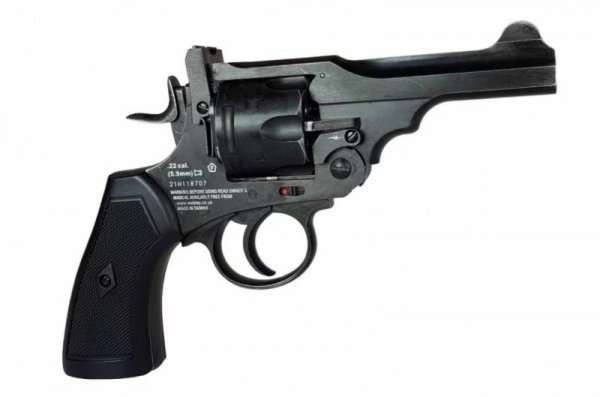 Rewolwer WEBLEY MKVI .455 Police kal.5,5 mm Diabolo łuski 6-strzał. lufa 4&quot; CO2 Battlefield Ekp do17J