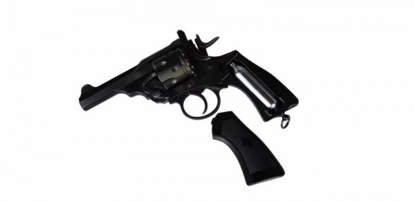 Rewolwer WEBLEY MKVI .455 Police kal.5,5 mm Diabolo łuski 6-strzał. lufa 4&quot; CO2 Battlefield Ekp do17J