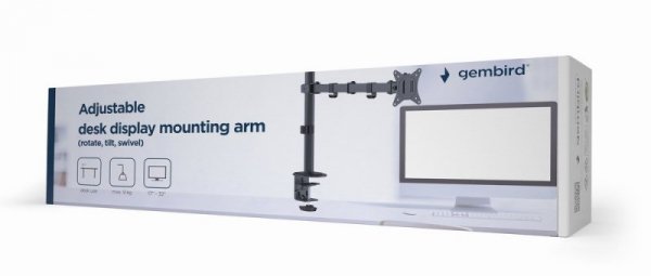 GEMBIRD BIURKOWE REGULOWANE RAMIĘ/UCHWYT NA MONITOR 17-32, VESA 100X100MM, DO 9KG