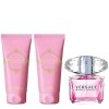 Versace Bright Crystal Set - Eau de Toilette 90 ml + Perfumed Body Lotion 100 ml + Perfumed Shower Gel 100 ml + Black and Gold Travel Bag