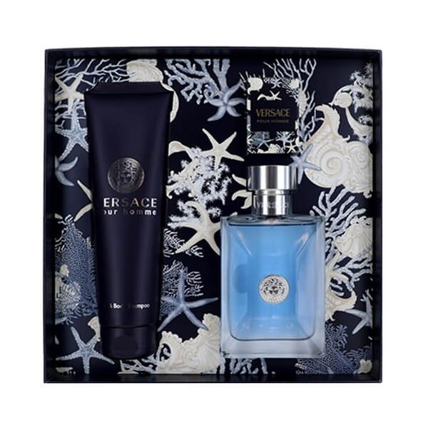 Versace pour Homme Set - Eau de Toilette 100 ml + Eau de Toilette 5 ml + Shower gel 150 ml