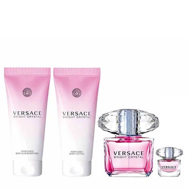 Versace Bright Crystal Set - Eau de Toilette 90 ml + Eau de Toilette 5 ml + Perfumed Body Lotion 100 ml + Perfumed Bath &amp; Shower Gel 100 ml