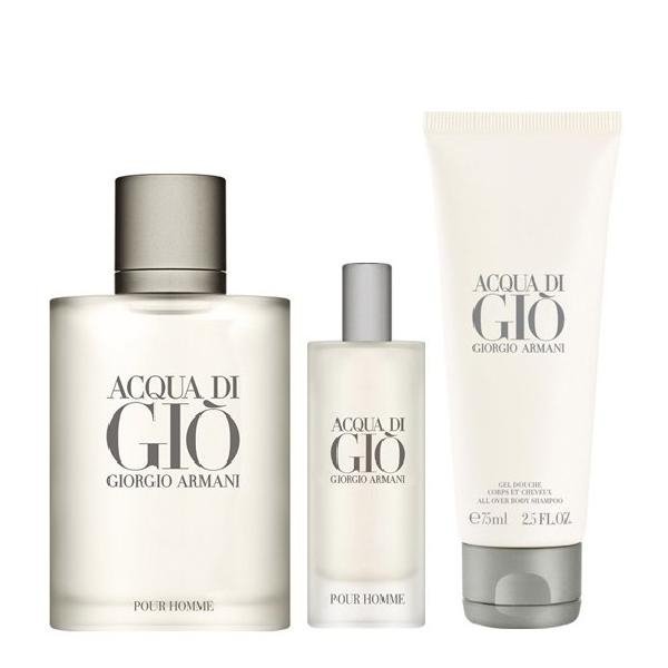 Giorgio Armani Acqua di Gio pour Homme Set -  Eau de Toilette 100 ml + Eau de Toilette 15 ml + Shower gel 75 ml