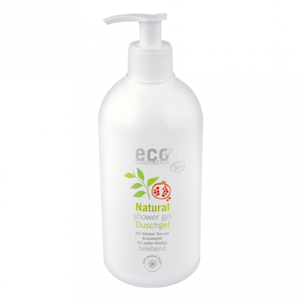 Żel pod prysznic z zieloną herbatą i owocem granatu 500 ml z pompką, eco cosmetics