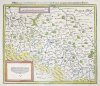 [ŚLĄSK]. Schlesia nach aller gelegenheit in Stetten, Wässern und Bergen mit sampt andern anstossenden Ländern. Drzeworyt kolorowany form. 30,7x36,5 na ark. 35,4x44 cm
