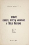 KORPAŁA Józef - Ideowość dzisiejszej młodzieży akademickiej a Starsze Harcerstwo.