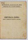 LEGITYMACJA członka Kasy Chorych Miasta Lwowa wydana szewcowi Stefanowi Cieniowskiemu dn. 11 XII 1929 we Lwowie.