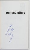 Hoffe Otfried - Etyka państwa i prawa. Przełożył Czesław Porębski [dedykacja autora]
