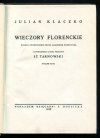 Klaczko Juljan - Wieczory florenckie. Dzieło uwieńczone przez Akademię Francuską. Z upoważnienia autora przełożył St. Tarnowski. Wyd. V