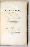 COCHE A. J. - De l'opération médicale du recrutement et des inspections générales, ouvrage dans lequel on traite toutes les questions d'aptitude et d'incapacité pour le service militaire.