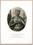 Władysław Łokietek - Król Polski - litografia [Rys. Aleksander Lesser. Lit. H.Aschenbrenner] 