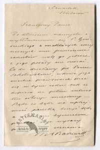 [RADZIWIŁŁ Michał Piotr]. Odręczny list Michała P. Radziwiłła do nieznanego adresata, niedatowany, pisany z Nieborowa.