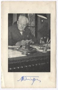 [WAŃKOWICZ Melchior]. Odręczny podpis Melchiora Wańkowicza pod reprodukcją jego fotograficznego portretu, zapewne lata 60.