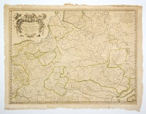 [POLSKA]. Estats de la Couronne de Pologne ou sont Royaume de Pologne, Duchés et Provinces de Prusse, Cuiavie, Mazovie, Russie Noire &c. Duchés de Lithuanie, Volhynie, Podolie &c. de l'Ukranie &c. Miedzioryt kolorowany form. 42,4x57,3 cm