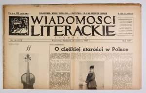 [Bruno Schulz] Wiadomości Literackie. R. 14, s. 26 (712): 20 VI 1937. s. 8.