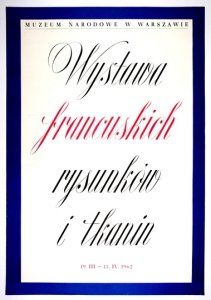 HILSCHER Hubert - Wystawa francuskich rysunków i tkanin. 1962.