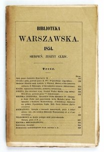 Biblioteka Warszawska. 1854. Sierpień, z. 164