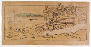 NEVIL André - Le Rallye Automobile de S-t Sebastien. Plakat towarzyszący rajdowi samochodowemu 1912.