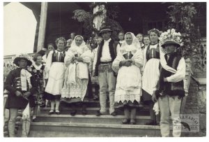 [GÓRY - Karpaty - górale w Jurgowie na Spiszu - fotografia zbiorowa, sytuacyjna].