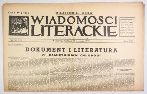 [Bruno Schulz] Wiadomości Literackie. R. 14, nr 38 (724): 12 IX 1937. s. 6.