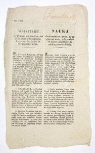 NAUKA dla Dominiów i stron, co zachować maią, gdy posłańce karni (sztrafboty) do nich wyprawieni będą [...]. Lwów, 19 IX 1837