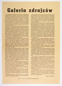GALERIA zdrajców. W antypolskiej działalności dywersyjnych ośrodków imperialistycznych szczególną rolę odgrywa syjonistyczny wywiad Izraela [...]. Obecnie pragniemy omówić niektóre z tych postaci bardziej szczegółowo oraz zastanowić się nad przyczynami, k