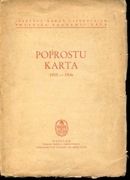 Winkiel Barbara - Poprostu - Karta 1935-1936