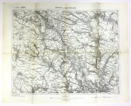 [SKAŁAT und GRZYMAŁOW]. Zone 8. Col. XXXIV. Mapa form. 38,5x49,5 cm, na ark. 46x58cm