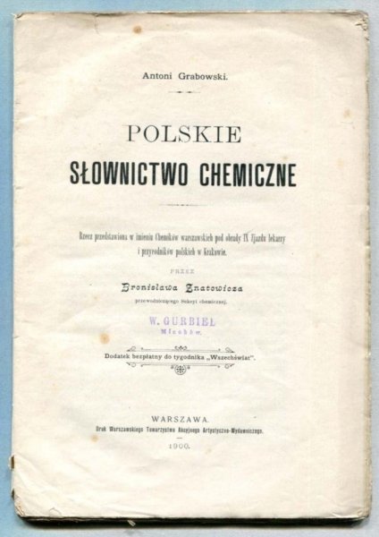 Grabowski Antoni - Polskie słownictwo chemiczne