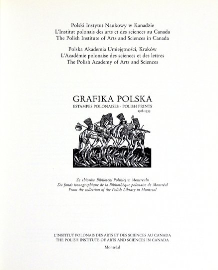 [KATALOG].  Biblioteka Polska w Montrealu. Grafika polska 1918-1939 ze zbiorów... 