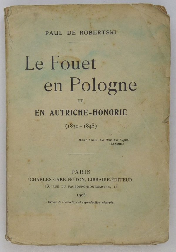 Robertski - Le Fouet en Pologne et Autriche-Hongrie (1830-1848)