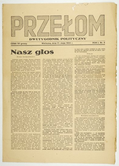 PRZEŁOM. Dwutygodnik polityczny. [Kraków]. 