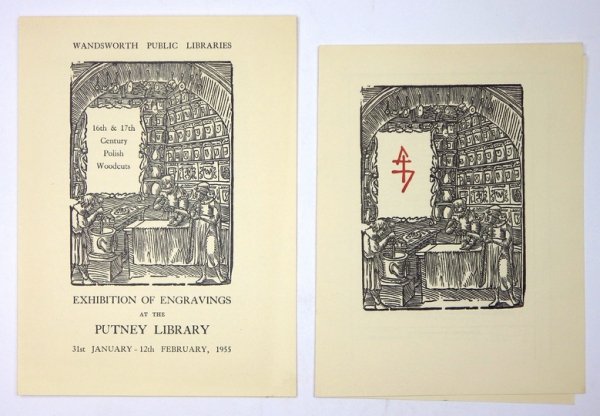 [ŻYCZENIA świąteczne bibliofilskie]. Życzenia bożonarodzeniowe i noworoczne na rok 1955, wydane przez Alfreda Holińskiego w Londynie (Pani Wandzie Piłsudskiej składa autor)