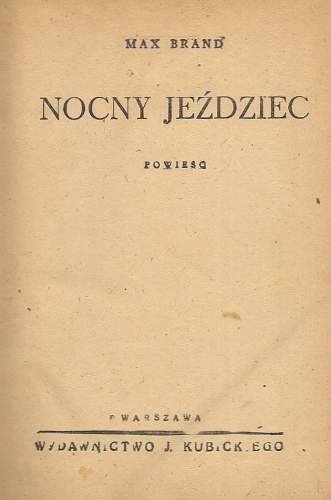 Brand Max - Nocny jeździec. Powieść.