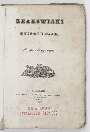 Meyzner Józef – Krakowiaki historyczne.