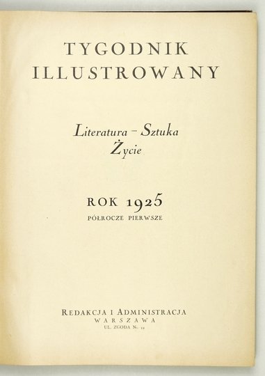 TYGODNIK Illustrowany. 1925. Zaw. oryginalny drzeworyt Wł. Skoczylasa: Profil Janosika.
