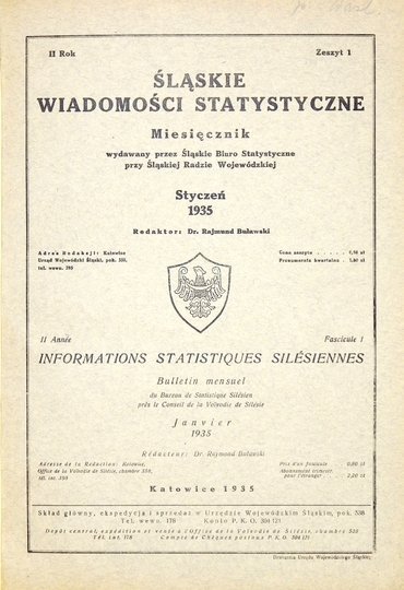 ŚLĄSKIE Wiadomości Statystyczne. Miesięcznik wydawany przez Śląskie Biuro Statystyczne przy Śląskiej Radzie Wojewódzkiej. Red. Rajmund Buławski.