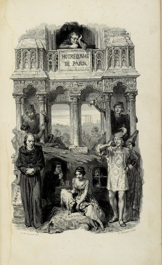HUGO Victor - Notre-Dame de Paris. Édition illustrée d'après les dessins De MM. E[douard] de Beaumont, L[ouis Alexis] Boulanger, [Charles Francois] Daubigny, T[ony] Johannot, de Lemud, Meissonnier, C. Roqueplan, de Rudder, Steinheil [...].